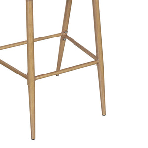 Outdoor Bar Height Metal Frame Counter Stools with Scallop-Shaped Backrest & Water-Resistant Cushions