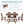 Topmax 6-Piece Wood Counter Height Dining Table Set with Storage Shelf