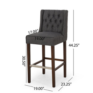 Solstara Upholstered Dining Barstool with Button Tufted and Wing Back