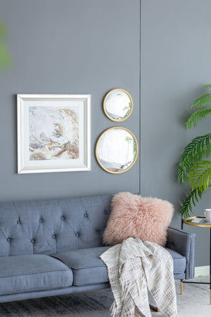 Round Mirror, Circle Mirror With Iron Frame For Living Room Bedroom Vanity Entryway Hallway