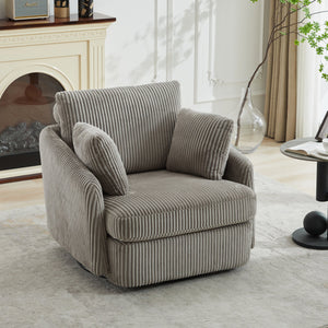 40.55"W Swivel Accent Chair with 2 Throw Pillows