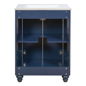 Bathroom Vanity With Ornate Elliptical Motif, Soft Close Hinges