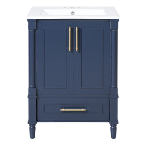 Bathroom Vanity With Ornate French Cylinder Legs, Soft Close Drawer