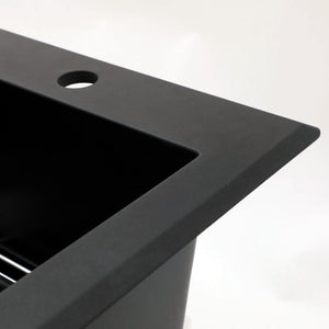 Quartz Kitchen Sink, Granite Composite, Drop In Sink With Durable Design