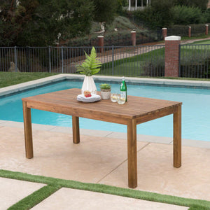 Extendable Acacia Wood Outdoor Dining Table