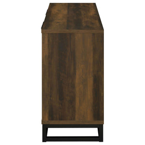Thurston - 4 Door Accent Cabinet Carved Doors - Dark Brown