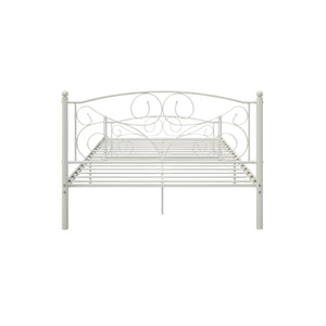 Queen Size Unique Flower Sturdy System Metal Bed Frame with Headboard and Footboard