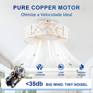 20" Flower Style Iron Ceiling Fan With Remote Control