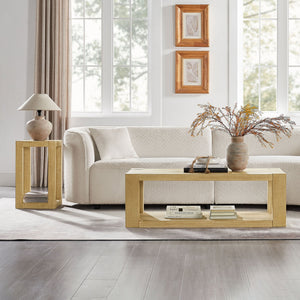 2-Piece Modern Rectangle Coffee Table Set