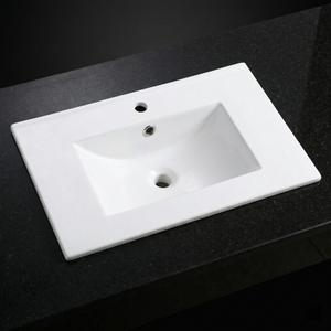 30Inch x 18.5Inch Ceramic Bathroom Vanity Sink Top with Single Hole