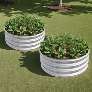 2PCS Tall Round Metal Raised Garden Beds