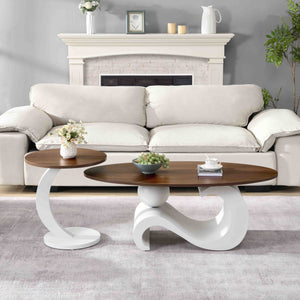 White Nesting Coffee Table Set of 2