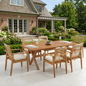 7 Pieces Acacia Wood Outdoor Dining Set