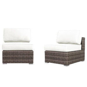 Seating Set With Cushions Handcrafted Wicker Design