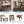 Topmax 6-Piece Wood Counter Height Dining Table Set with Storage Shelf