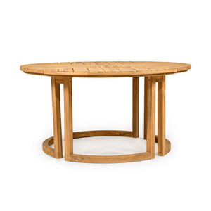 TREXM Patio Dining Table Set for 6 with Umbrella Hole