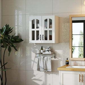 Wall Cabinet with Glass Door and Adjustable Shelves