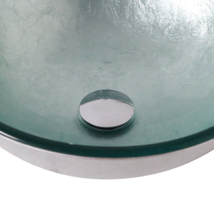 Artistic Tempered Glass Vessel Sink With Pop Up Drain