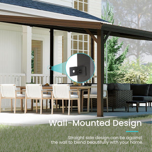 12x20FT Lean To Gazebo with Steel Roof