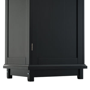 Tall Bathroom Storage Cabinet With Glass Doors, Free-Standing, Two Drawers, And Adjustable Shelves, Board, Painted Perfect For Displaying Your Favorite Items