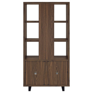 Rodger - 3 Shelf Cabinet Bookcase - Walnut