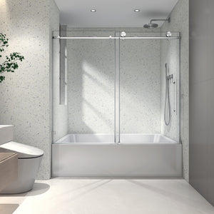 6063 Brushed Nickel Frameless Shower Door