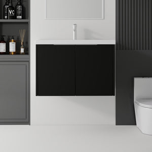 36 Inch Floating Bathroom Vanity with Sink, Soft-Close Door, Ceramic Sink, Plywood