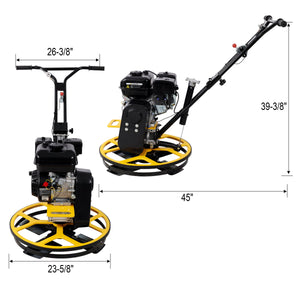 Power Trowel, 22.5" Walk-Behind Cement Trowel with Float Pan
