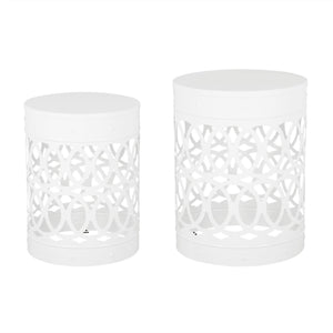 Outdoor Metal Side Table Set of 2