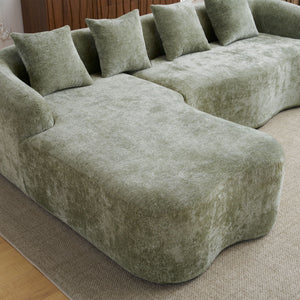 Modular L-Shape Sectional Sofa With Curved Chaise