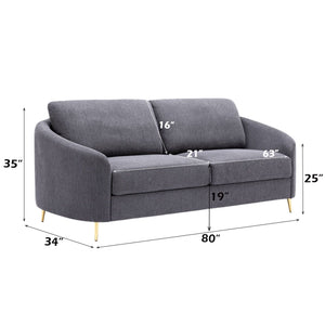 Yuina Linen Sofa in Gray