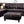 3 Pc Sectional Sofa Set Brown Faux Leather Left-Facing Chaise