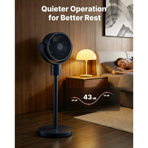 7-Inch Pedestal Fan with Oscillating Standing Design and Remote Control