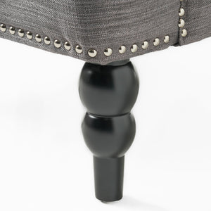 Harrison Tufted Club Chair with Button Tufted Back and Birch Wood Legs