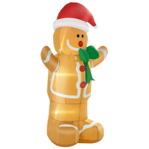 6ft Inflatable Gingerbread Man with LED Lights - Christmas Yard Decoration