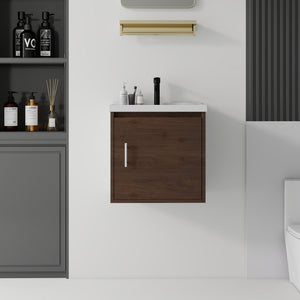 20 Inch Floating Bathroom Vanity with Sink, Soft-Close Door, Ceramic Sink, Plywood