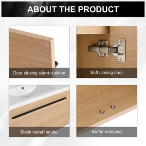 Bathroom Vanity Set With Resin Countertop Sink, 2 Doors