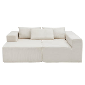 107" Compressed Sectional Sofa (Beige)