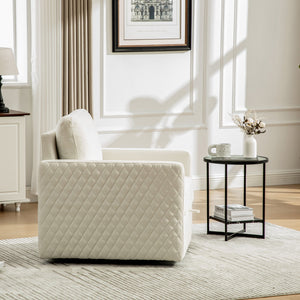 29.5''W Upholstered 360° Swivel Armchair with Hidden Storage