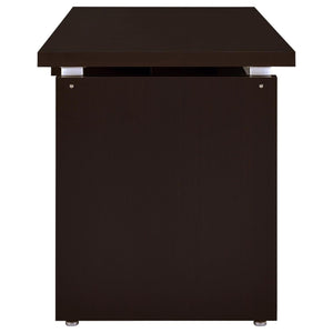 Floating - Top Computer Desk With Pullout Keyboard Shelf - Brown