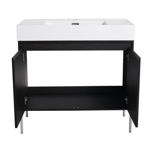 Freestanding Bathroom Vanity With Resin Sink And Storage Cabinet