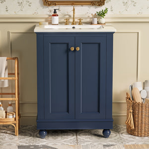 24 Inch Modern Bathroom Vanity Cabinet With Ceramic Sink