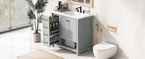 36" Bathroom Vanity with Sink Top and Storage Cabinet