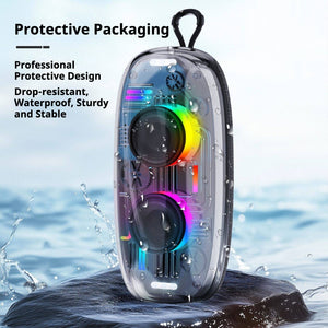 KP-825 Best-Selling Bluetooth Speaker Cool RGB Ambient Lighting Portable Outdoor Handle Waterproof Compact Desktop Speaker