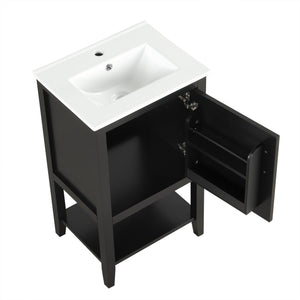 20" Bathroom Vanity with Sink and Storage Rack