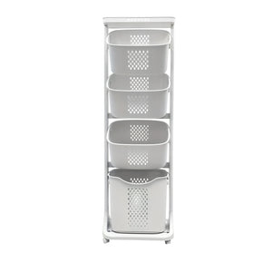 4-Tier Laundry Hamper Sorter with Wheels and Removable Baskets