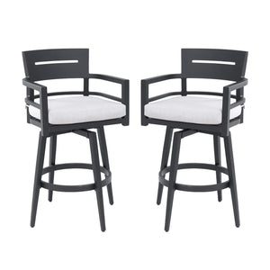 Modern Outdoor Swivel Bar Chairs Set of 2