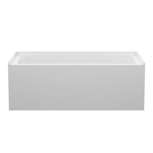 Alcove Soaking Bathtub With Skirt - Back-To-Wall Design, Compact - Glossy White