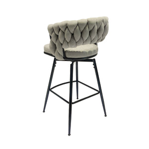 Bar Stool 360 Swivel With Back Footrest