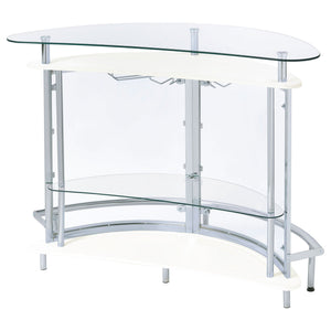 Strick - Freestanding Glass Top Home Bar Wine Cabinet - White